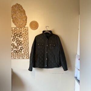 North country large green quilt polyester medium weight jacke